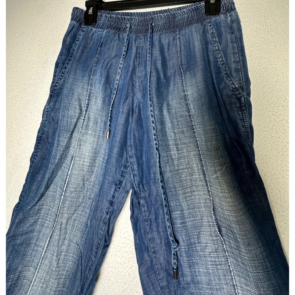 Cloth & Stone Tencel Lyocell Denim Jogger Pants Blue Drawstring Size Small - Picture 3 of 10